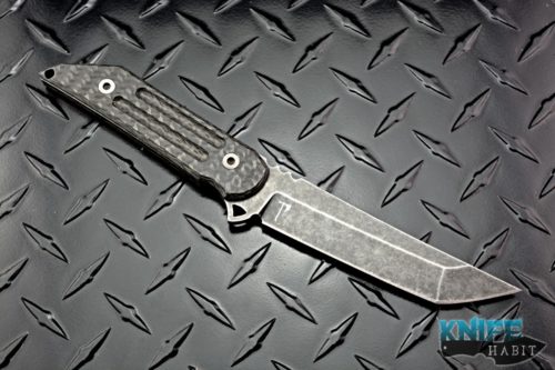 semi-custom jake hoback kwaiback knife, fallout fixed blade, carbon fiber mid-tech, jake hoback knife for sale