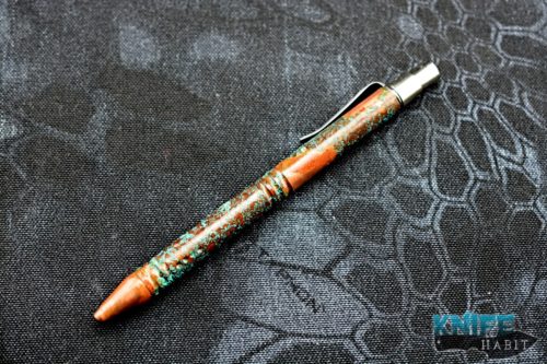 custom darrel ralph ddr go pen copper, patina tactical pen