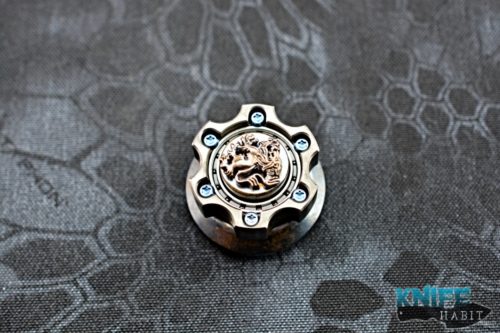 custom steel flame jewerly crusader lion cog ring spin set, custom spinner