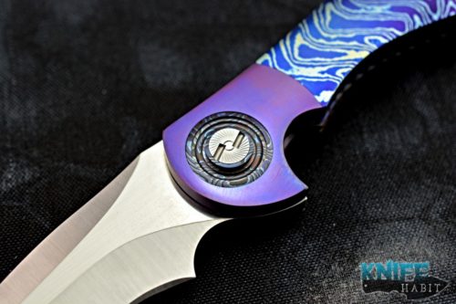 custom glenn are hovin foniks knife, mokuti scales, zircuti pivot collars, damasteel blade