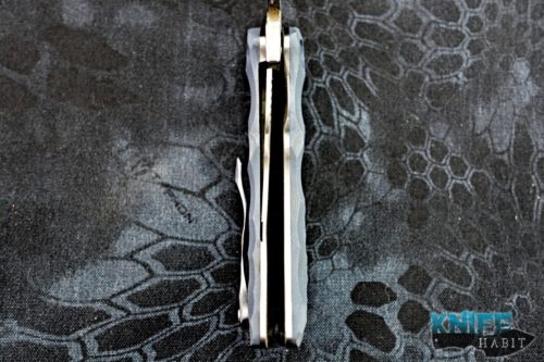 custom andy apeiron ganondorf cleaver knife, timascus, blue g10