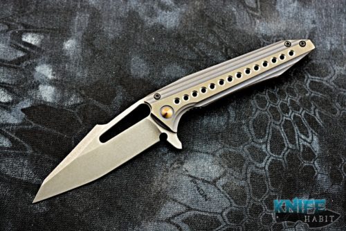 custom gavko knives mako knife, stonewashed aeb-l blade