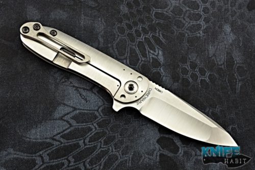 custom direware tailwhip v2 knife, marbled carbon fiber scale, titanium handle, bohler m390 blade steel