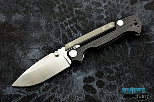 custom demko knives mg ad15 knife, black g10 handle, s35vn blade steel