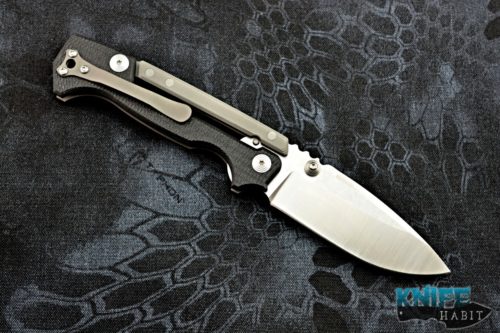 custom demko knives mg ad15 knife, black g10 handle, s35vn blade steel