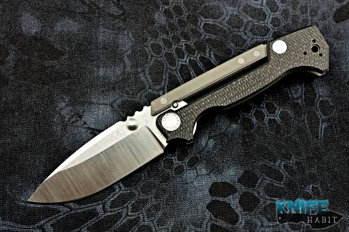 custom demko knives mg ad15 knife, carbon fiber handle, s35vn blade steel