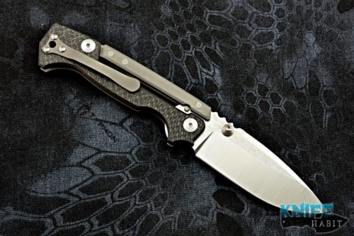 custom demko knives mg ad15 knife, carbon fiber handle, s35vn blade steel