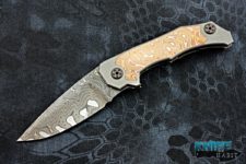 custom mikkel willumsen urban tactical knife, one-off, chad nichols damascus blade, mokume inlays