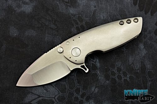 custom direware h-92 knife, full titanium bead blasted frame, bohler m390 blade steel