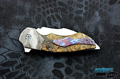 custom greg lightfoot pitboss knife, timascus clip