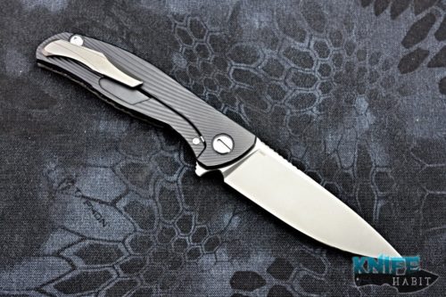 custom igor shirogorov hati cd black knife, black pvd, titanium frame, s90v blade steel, blade show 2018