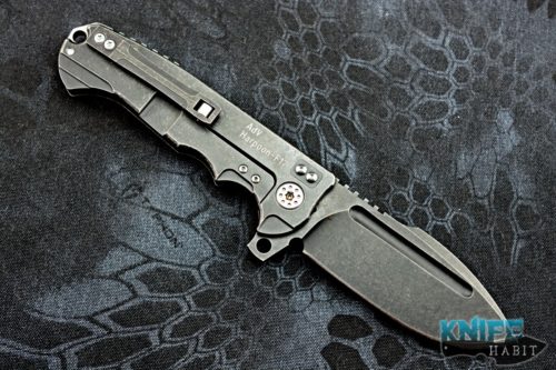 custom andre de villiers adv tactical harpoon f17 knife, acid washed