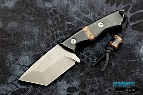 borras kustom designs thug knife, micarta g10 coconut handle, s35vn blade steel