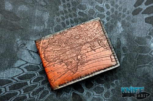 custom sergey rogovets extremaddiction leather wallet with world map