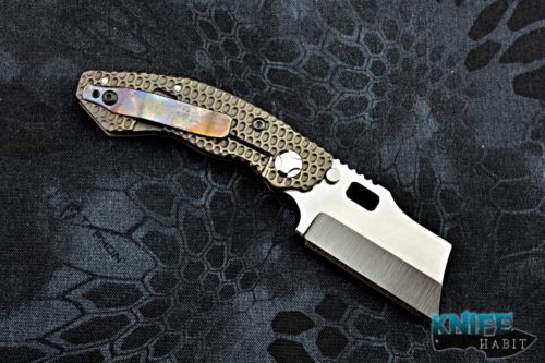 custom trouble blades mini debt collector knife, 911 pattern, flame anodized titanium handle