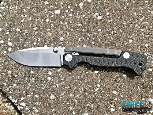 custom demko knives mg ad15 knife, carbon fiber handle, s35vn blade steel