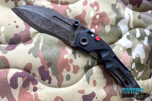 custom dwain carrillo m250 scout cobra damscus blade ubolt folding knife