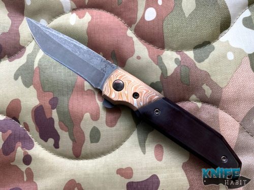 custom jonathan mcnees ankylos mokume folding knife