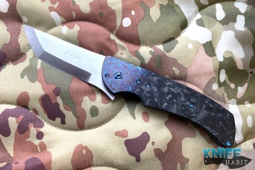 custom pohan leu negligence timascus folding knife