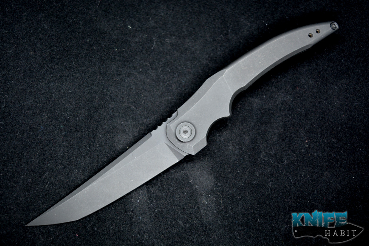 custom jake hoback knives sliver black dlc folding knife