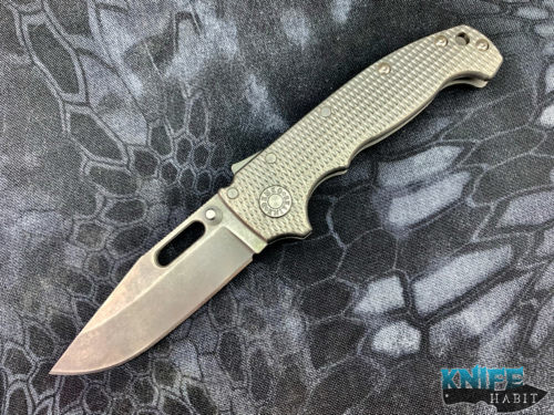 custom demko knives mg ad20 all titanium sculpted knife