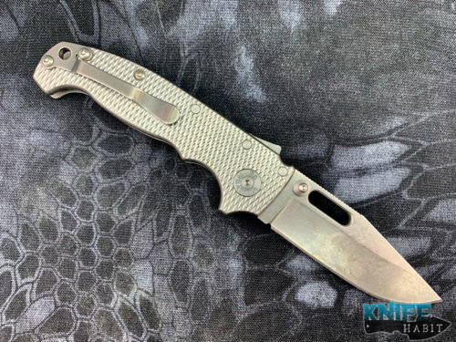 custom demko knives mg ad20 all titanium sculpted knife