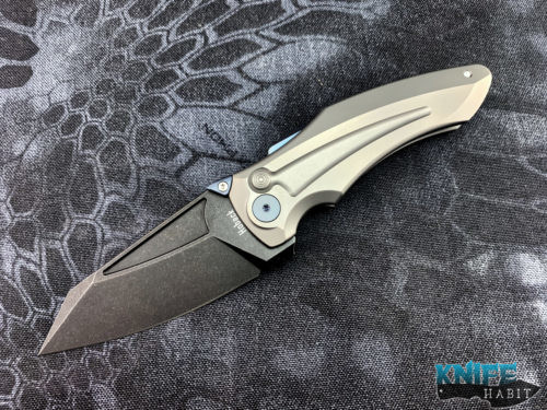 custom jake hoback sumo with black dlc blade and blue accents knife