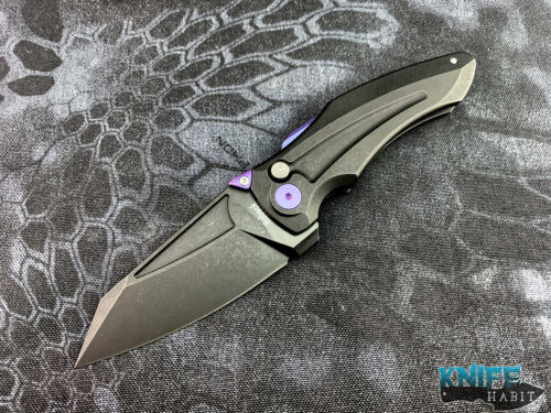 custom jake hoback sumo with black dlc blade and purple accents knife