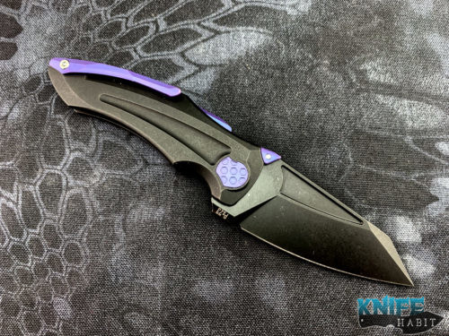 custom jake hoback sumo with black dlc blade and purple accents knife
