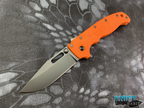 demko knives ad 20.5 orange clip point dlc knife