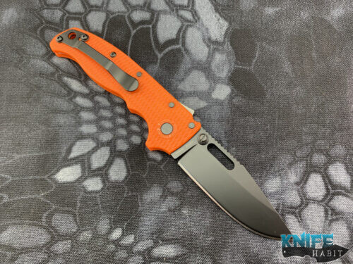 demko knives ad 20.5 orange clip point dlc knife