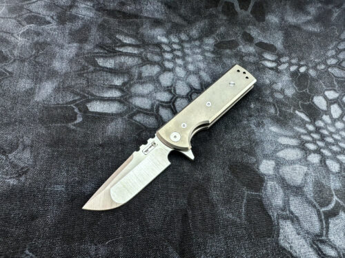 custom ramon chaves TAK flipper titanium drop point knife