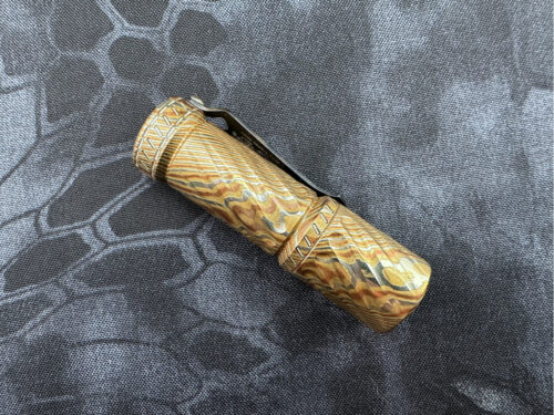 custom hanko machineworks mokume flashlight